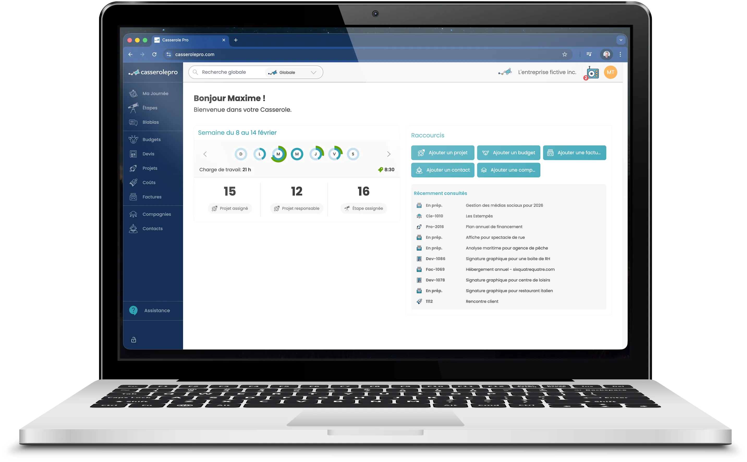 Illustration de la page d'acceuil de la Casserole.Pro