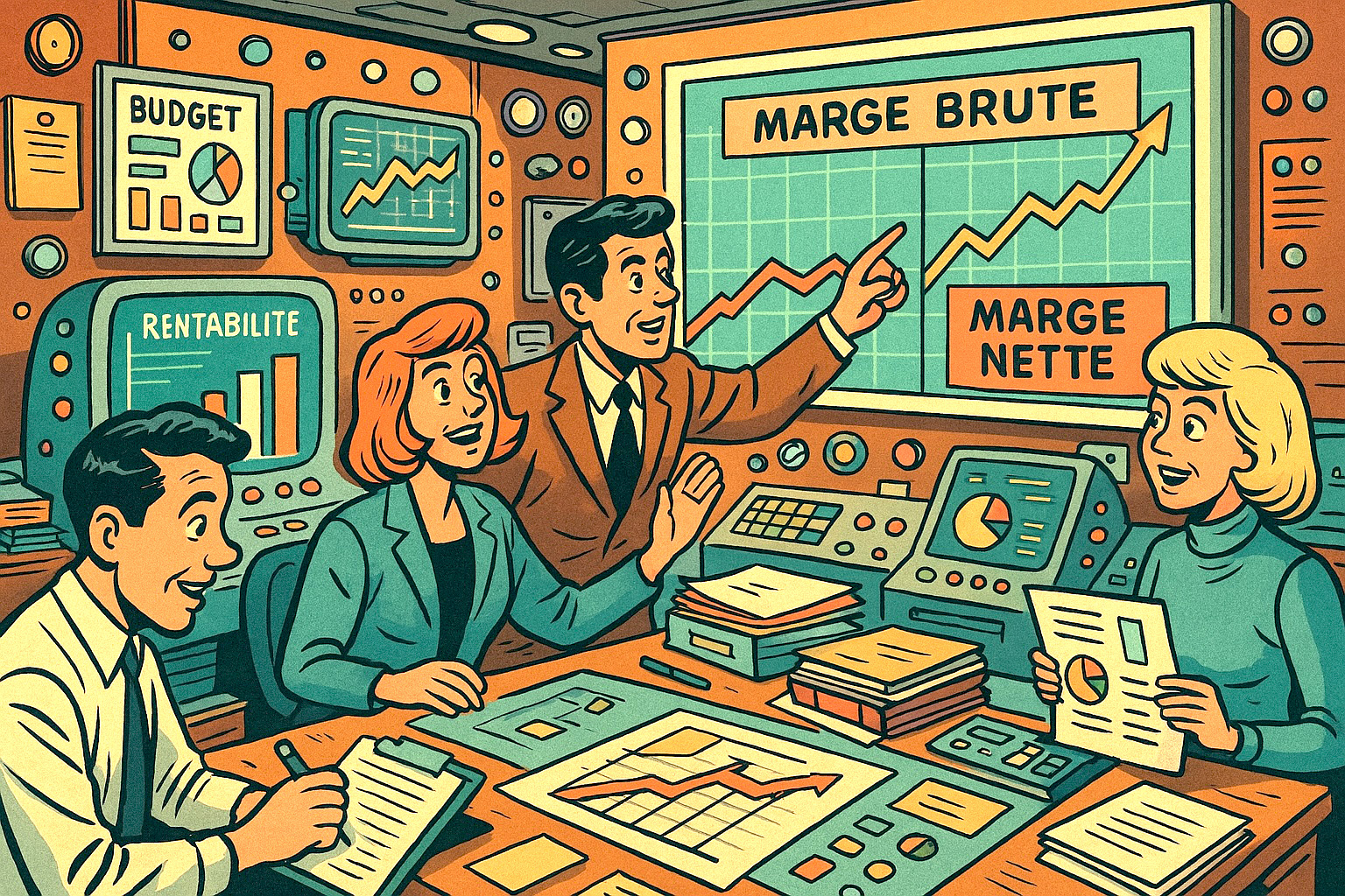 Comparaison visuelle entre marge brute et marge nette pour optimiser la rentabilité des projets
